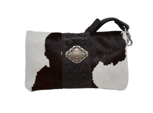 American West Grab and Go Foldover Crossbody Pony Hair on Hide