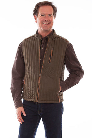 Scully Men's Farthest Point Ribbed Outdoor Vest Front Olive