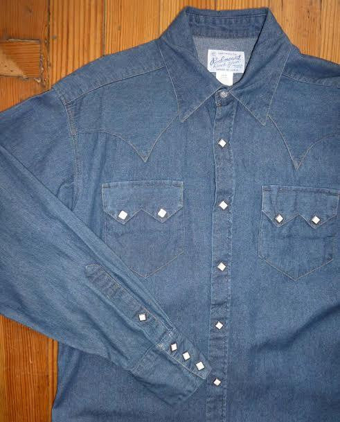 Rockmount Ranch Wear Mens Denim Western Shirt Front Flat