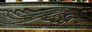 Rockmount Ranch Wear Tooled Leaf Leather Belt Brown 