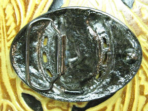 Rockmount Ranch Wear Accessory Oval Trophy Buckle Horseshoe Antiqued Back