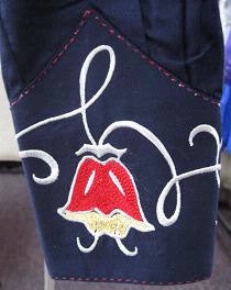 Vintage Inspired Western Shirt Men's Rockmount Art Deco Tulip Sleeve Navy S-2XL