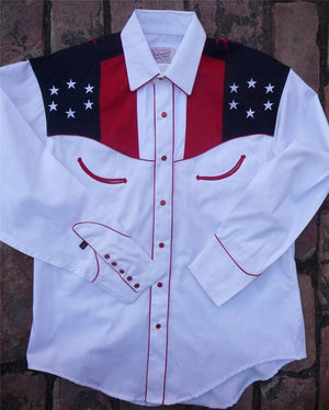 Rockmount Ranch Wear Men's Vintage Western Shirt Stars and Eagles Front