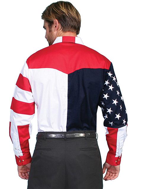 Scully Leather Co. Men's Patriotic Shirt Long Sleeves Front