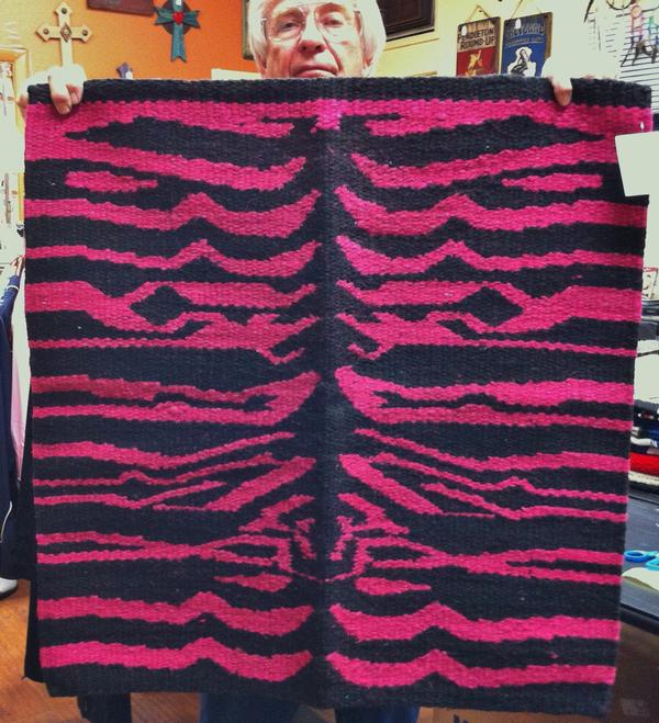 Saddle Blanket Zebra Print Pink Black