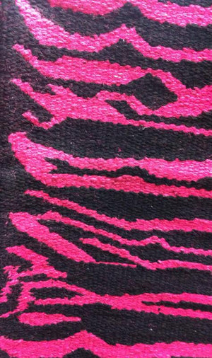 Saddle Blanket Zebra Print Pink Black