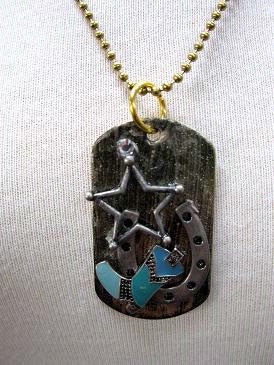 Dog Tag Boot Star Horsehoe Necklace