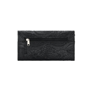 American West Santa Barbara Tri-Fold Wallet Back Black