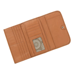 American West Santa Barbara Tri-Fold Wallet Interior Golden Tan