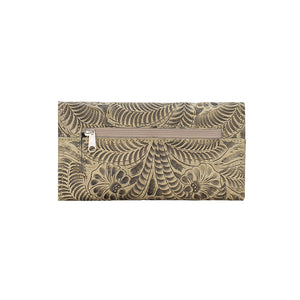 American West Santa Barbara Tri-Fold Wallet Back Sand