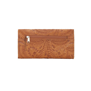 American West Santa Barbara Tri-Fold Wallet Back Golden Tan