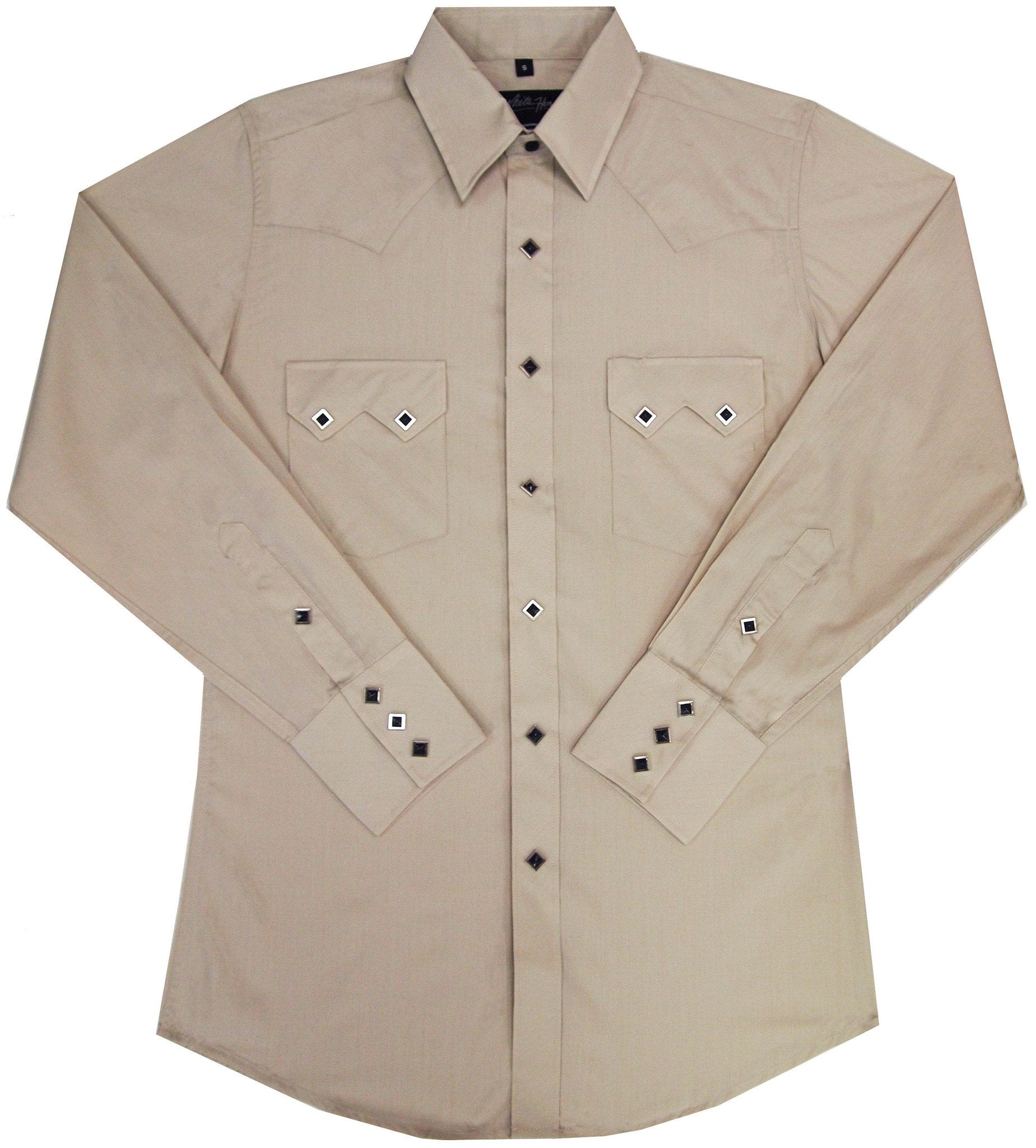 White Horse Apparel Men's Western Shirt Classic Sawtooth Pocket Stone