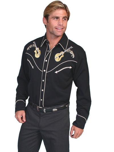 Vintage Inspired Western Shirt Collection: Scully Men's Cars & Guitars ...