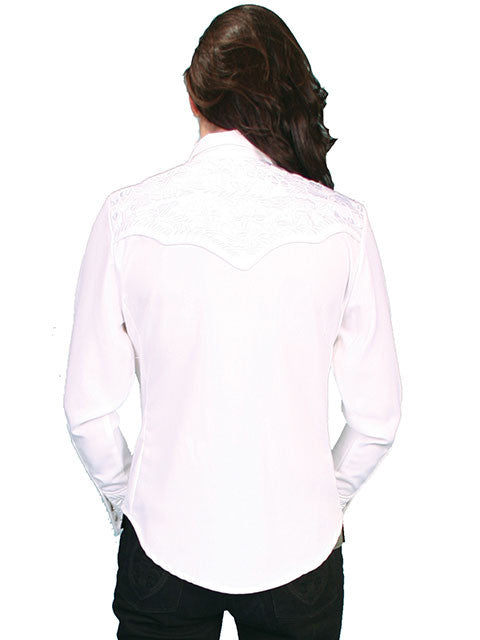 Vintage Inspired Western Shirt Ladies Scully Gunfighter White Front XS-2XL