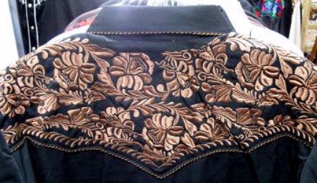 Vintage Inspired Western Shirt Ladies Scully Gunfighter Rust Black Back Yoke XS-2XL