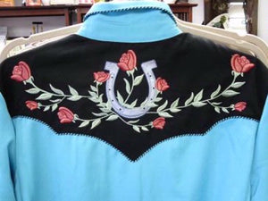 Scully Western Fancy Embroidered Shirt: Lucky Roses Back Yoke