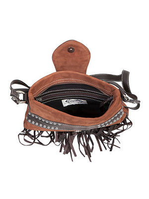Scully Leather Co. Leather Shoulder Bag with Fringe Interior
