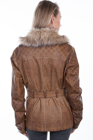 Scully Ladies' Honey Creek Faux Fur Jacket with Oversized Lapels Back View