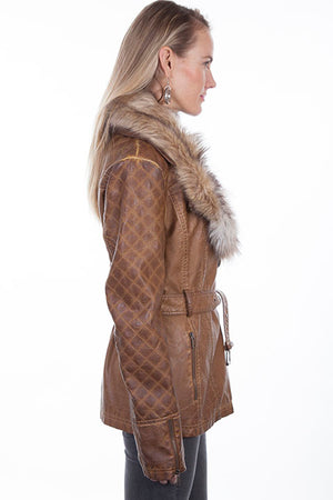 Scully Ladies' Honey Creek Faux Fur Jacket with Oversized Lapels Side View