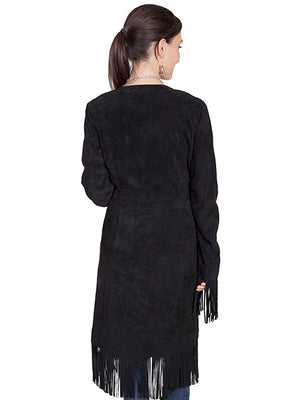 Scully Women's Western Maxi Coat with Abundant Fringe Black Back