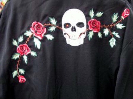 Vintage Inspired Western Shirt Ladies Scully Skulls and Roses S-XL