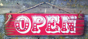 Western Wall Sign: Open Sign 