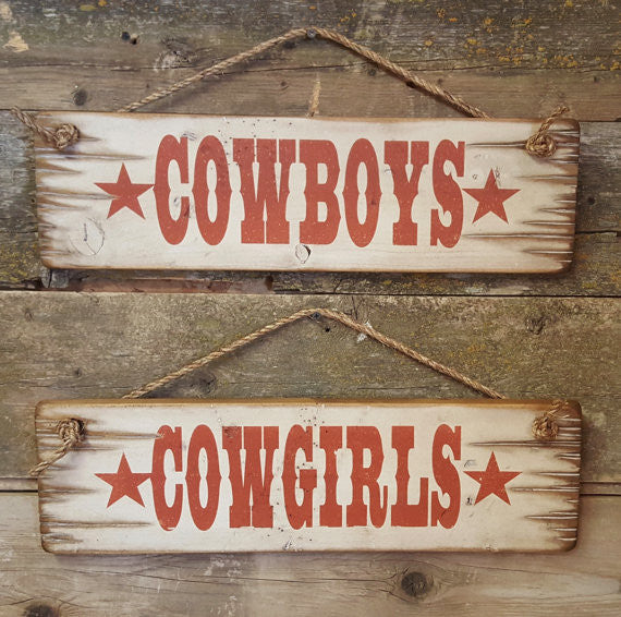 Western Wall Sign Business: Cowboys Cowgirls Set