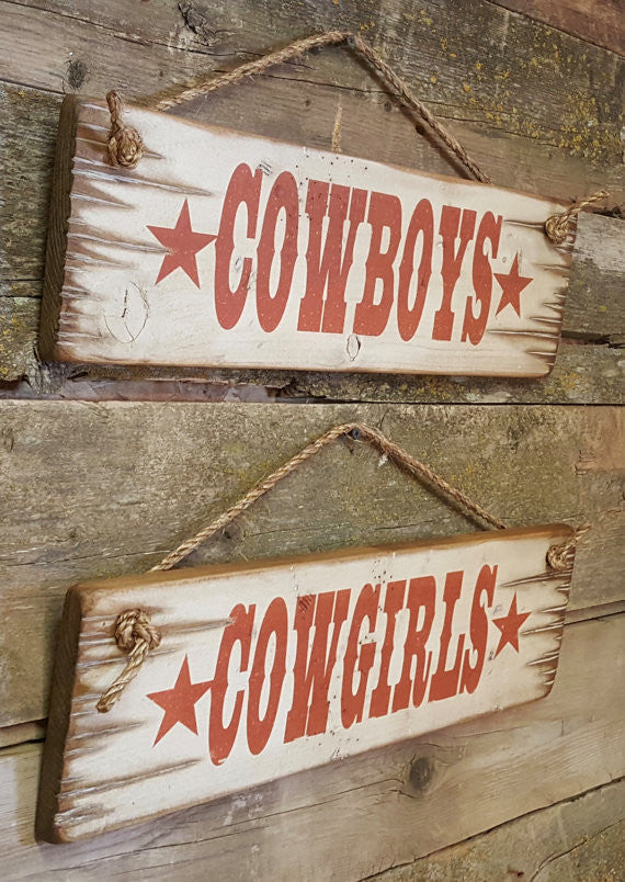 Western Wall Sign Business: Cowboys Cowgirls Set