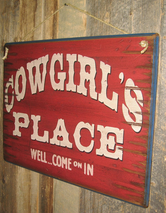 Wall Sign Cowgrirl's Place Large