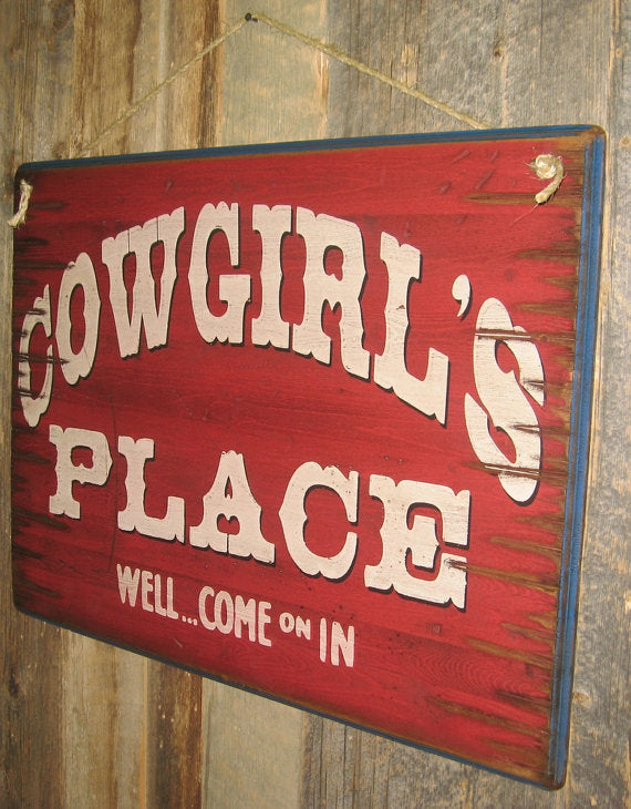 Wall Sign Cowgrirl's Place Large Right Side View