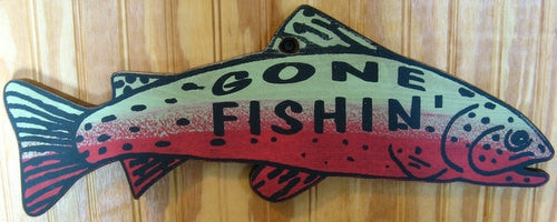Western Wall Sign Home: Gone Fishing