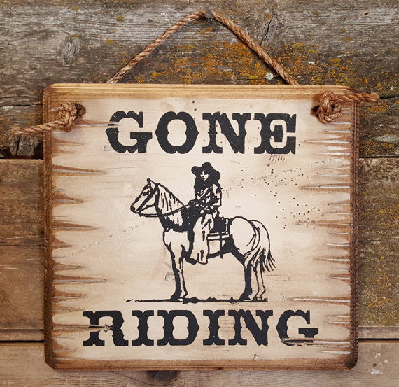 Western Wall Sign Barn: Horses Gone Riding