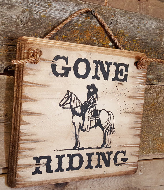 Western Wall Sign Barn: Horses Gone Riding