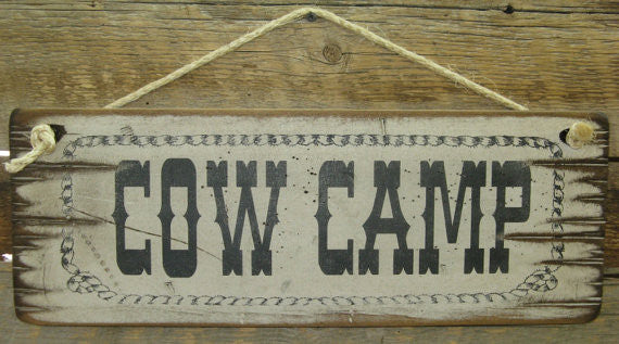 Western Wall Sign Barn: Cow Camp