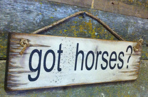 Western Wall Sign Barn: Got Horses? Left Side