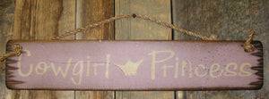 Western Wall Sign Home: Kids Cowgirl Princess 