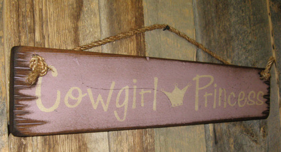 Western Wall Sign Home: Kids Cowgirl Princess 