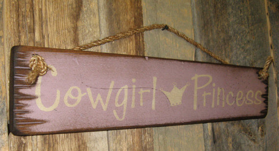 Western Wall Sign Home: Kids Cowgirl Princess Left View