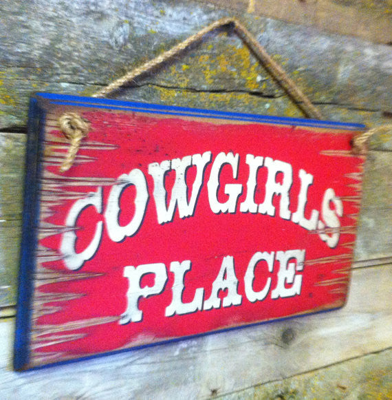 Western Wall Sign Home: Cowgirl's Place Left View