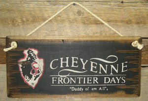Western Wall Sign Rodeo: Cheyenne Frontier Days Black