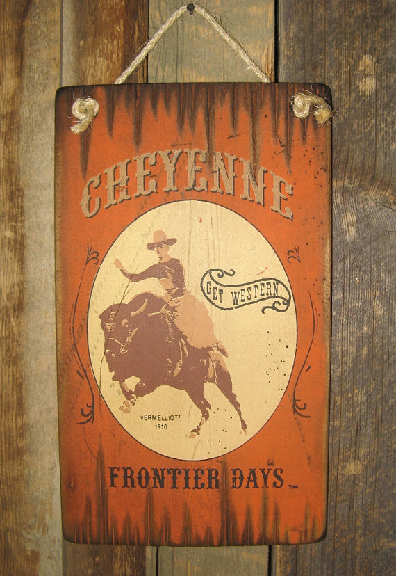 Western Wall Sign Rodeo: Cheyenne Buffalo Frontier Days