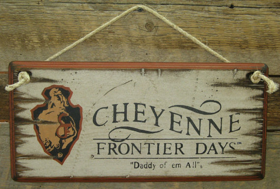 Western Wall Sign Rodeo: Cheyenne Frontier Days Black