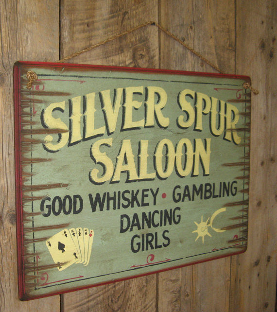 Western Wall Sign: Silver Spur Saloon