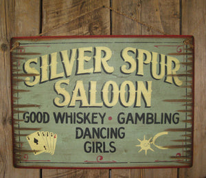 Western Wall Sign: Silver Spur Saloon