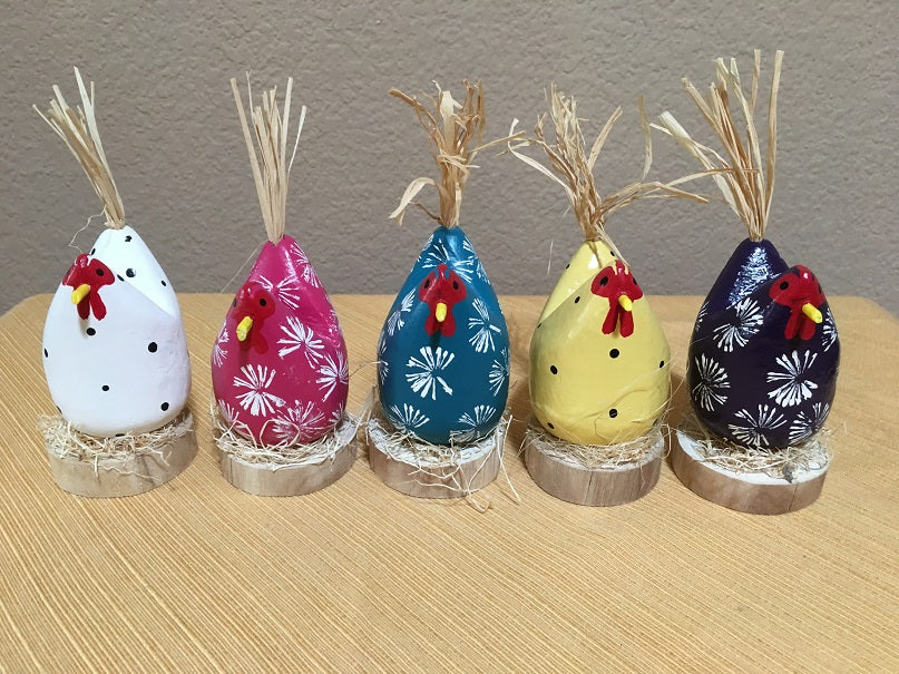 Edith John Small Hand Carved Nesting Chicken Assortment