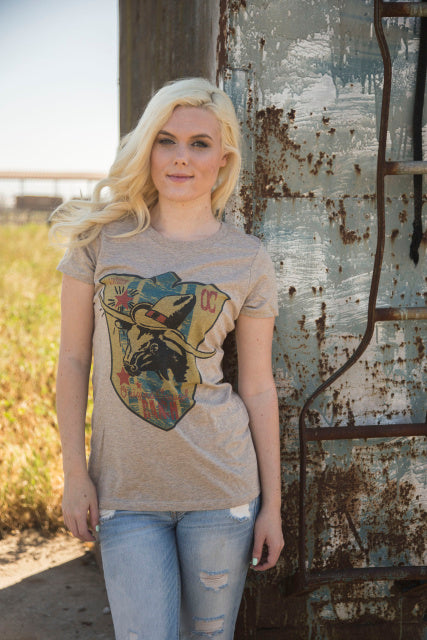 Original Cowgirl Clothing T-Shirt Steer With Tom Thumb Hat 
