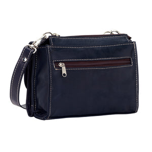 American West Texas Two Step Crossbody Wallet Combination, Navy Back View