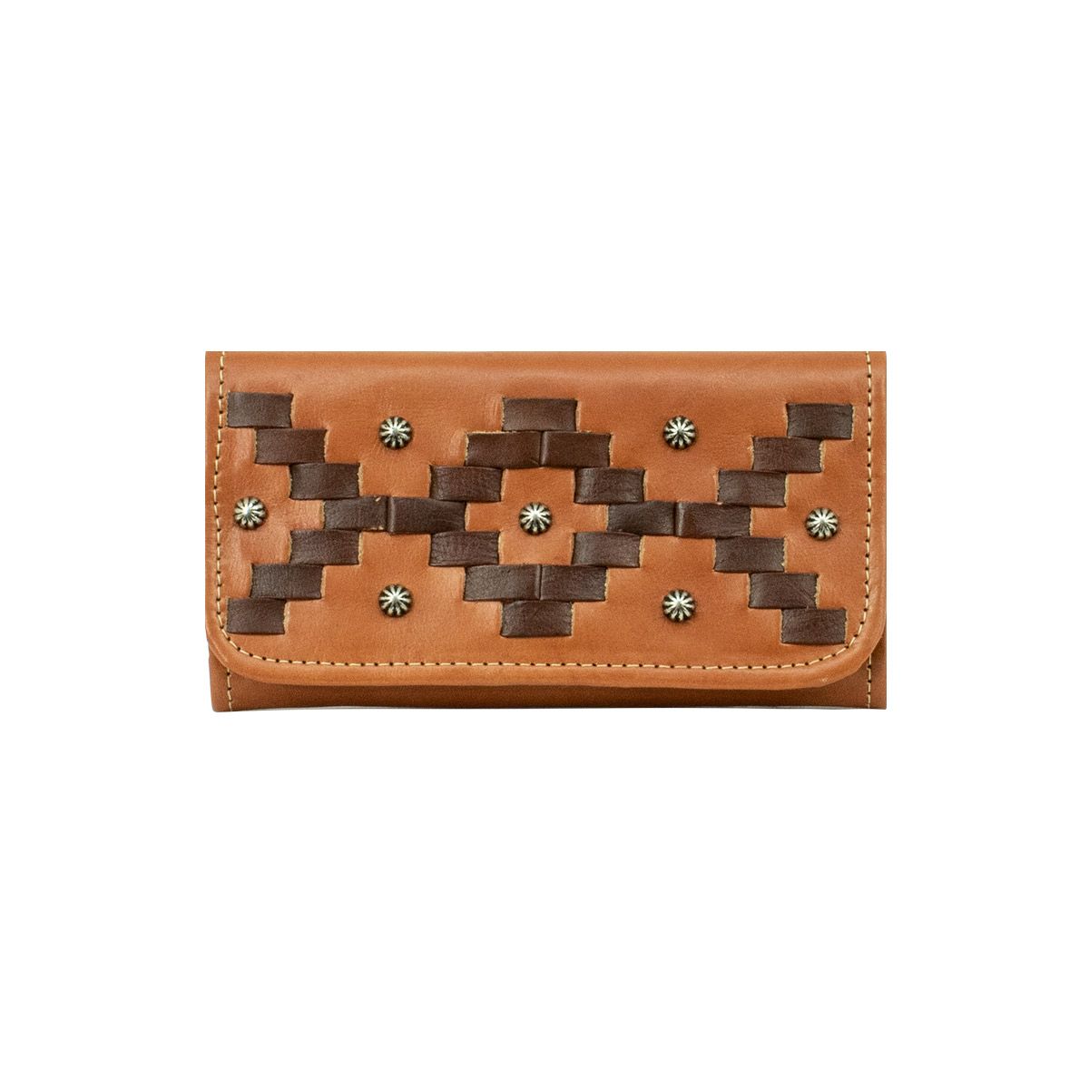 American West Tribal Weave Tri-Fold Wallet Golden Tan #4415282