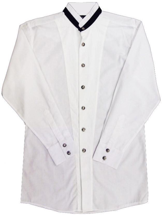 Men's White Banded Collar Tuxedo Shirt – Size Small (14-14.5 Neck, 30-31 Sleeve) By Devin Michaels