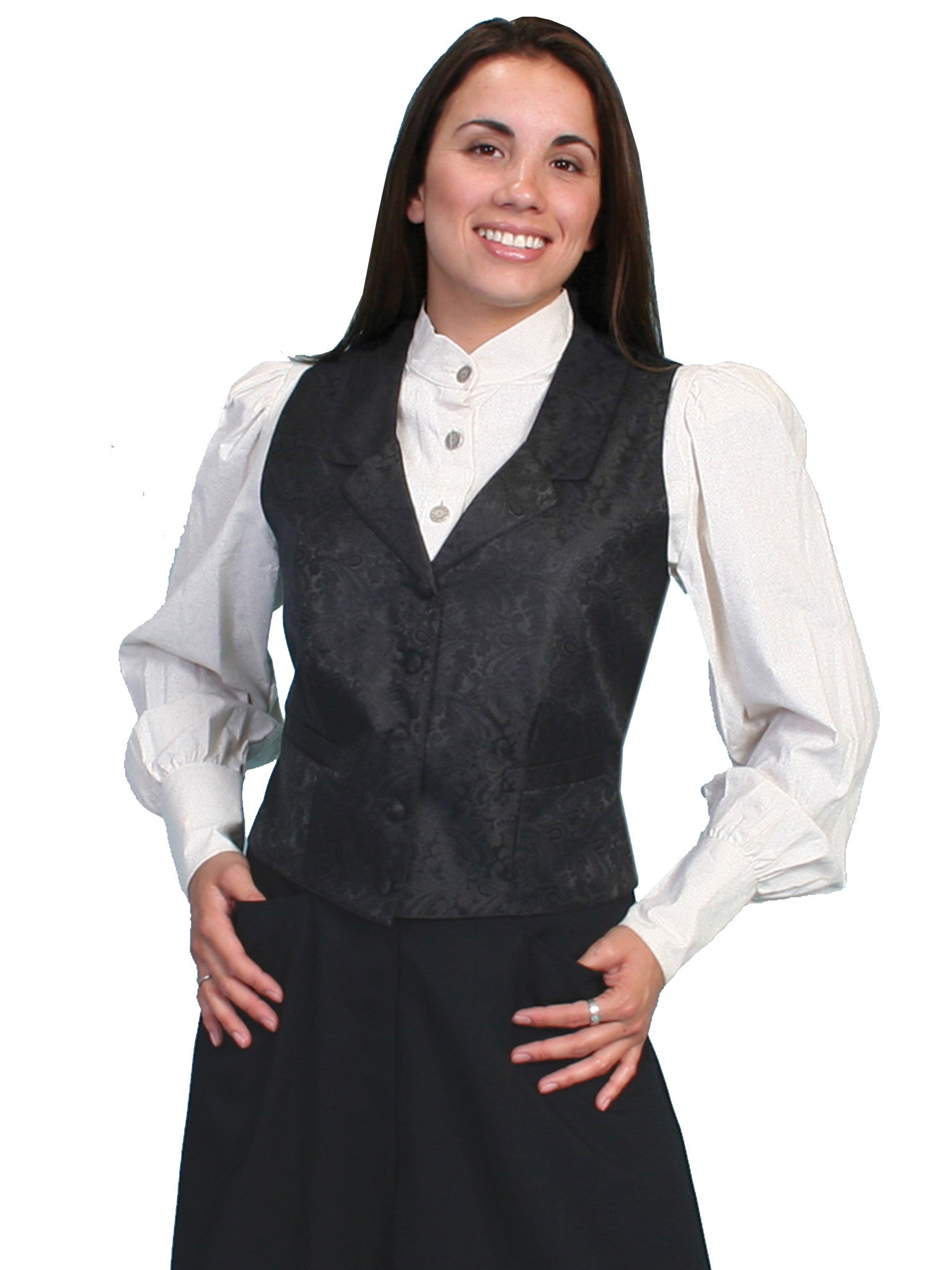 Scully Ladies Rangewear Old West Collection Paisley Vest Front